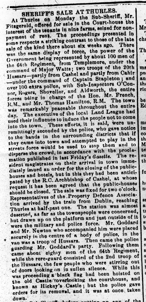 Nenagh Guardian 29-6-1881 Sheriffs Sale