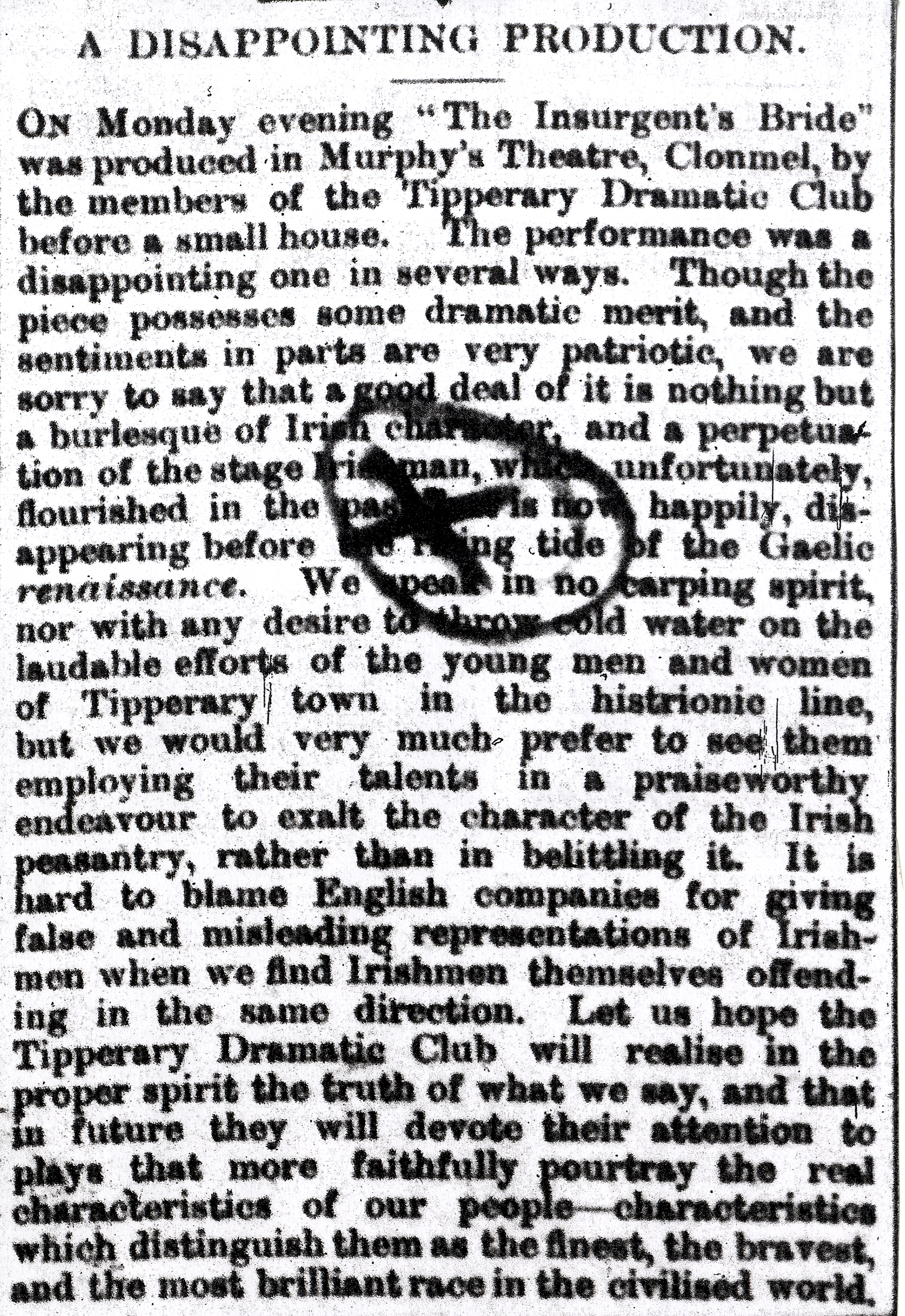 Nationalist 25 May 1904 Drama